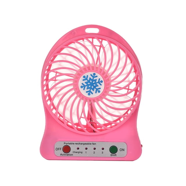 Klonfd Snowflake Mini Desk Fan USB Rechargeable 3 Speed Quiet Fan Portable Fan With Strong Airflow For /Home