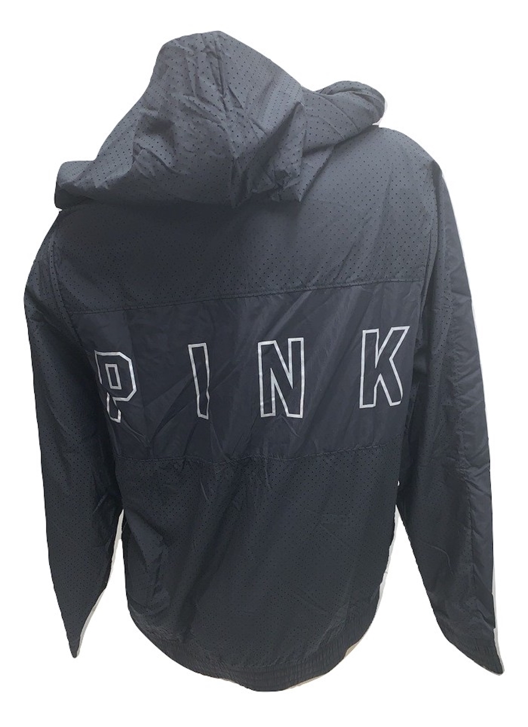 Victoria's Secret  Pink Anorak Windbreaker Jacket Full Zip Color Black Size XSmall/Small NWT - image 3 of 3