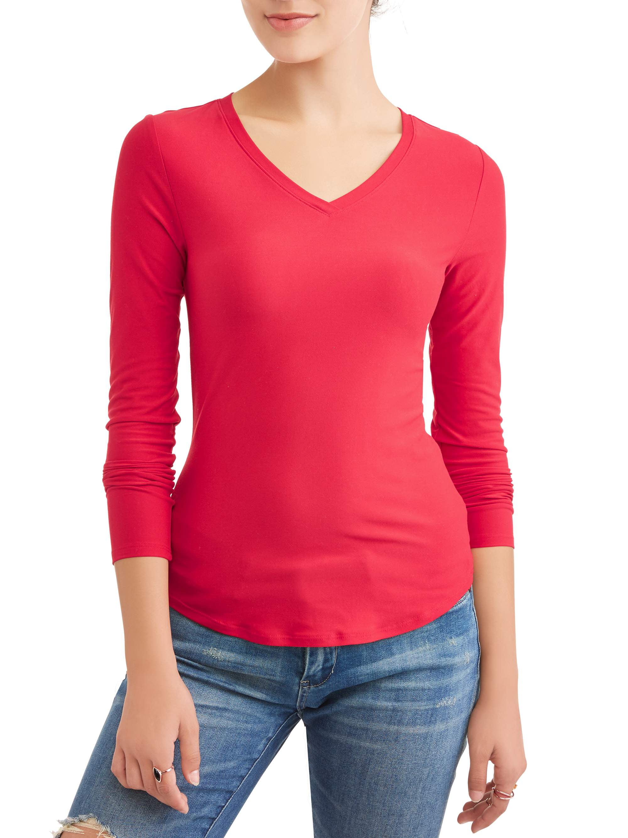 No Boundaries Juniors' Brushed V-Neck 