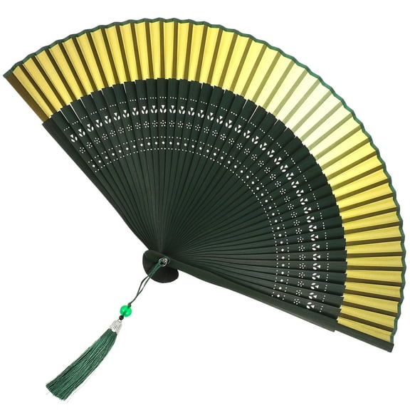 SWETRACE 1Pack Handheld Fans Cloth Hand Fans Foldable Vintage Design Summer Use Wedding Banquet Photo Props 11.8x8.5in