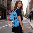 thumbnail image 3 of HELLHERO Cat Pop Art Multi Pockets School Bookbag with Lightweight Adjustable Shoulder Strap Laptop Backpack, traspirante 17 Inch Kids Backpack for Travel Back to School, 3 of 3