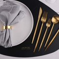 thumbnail image 4 of Gold Silverware Set Titanium Gold Plated, HOFTEN 20 Piece Stainless Steel Golden Titanium Flatware Set for 4, Silver Tableware Set with 24K Gold-Plated, 4 of 6