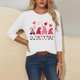thumbnail image 5 of RKSTN Valentine's Day 3/4 Sleeve Tops for Women Oversized Crewneck Valentines Graphic Print Short Sleeve T Shirt Womens Casual Solid Round Neck Loose Comfy Three Quarter Sleeve Shirt Spring Clothes, 5 of 7