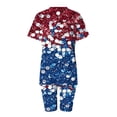 thumbnail image 4 of Guluxicc 2 Piece Women's Plus Size Matching Sets 4th of July V Neck T Shirts Slim Legging Shorts Casual Summer Loungewear, 4 of 6