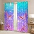 thumbnail image 2 of Mermaid Tails 30%-50% Blackout Curtains Mermaid Fish Scale Curtains Rainbow Mermaid Curtains & Drapes Underwater Ocean World Window Treatments for Women Bedroom, 52Wx84L 2 Panels, 2 of 5