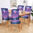 thumbnail image 2 of Yayeee 2 Pack Dining Chair Covers Stretch Parson Chairs Slipcovers Seat Protector, Neon Jellyfish, 2 of 6