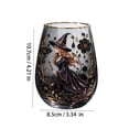 thumbnail image 2 of Vintage Witch Floral Gold Rim Stemless Wine Glass, Dark Flower Witch Print Clear Glass Tumbler, Gothic Halloween Decorative Drinking Cup for Wine Water Home Bar Holiday Gift, 2 of 7