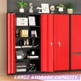 thumbnail image 3 of Superday Metal Storage Cabinets, 71" Storage Cabinet with Locking Door, Tall Garage Cabinet with 2 Doors and 4 Adjustable Shelves for Home Office, Classroom, Easy Assemble(Black Red), 3 of 16