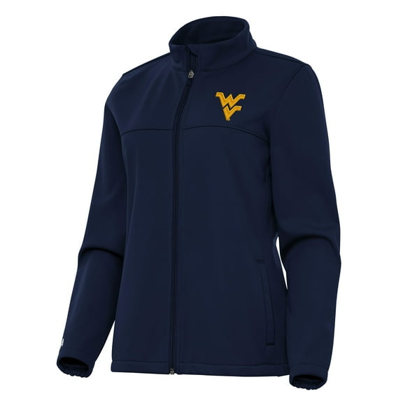 Women's Antigua Navy West Virginia Mountaineers Links 2 Full-Zip Golf Jacket