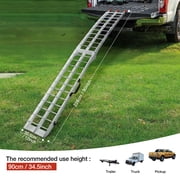 1Pcs Loading Ramps,900lb Capacity Aluminum Folding Motorcycle Ramps for Pickup Trucks Bed with Load Straps for Wheelbarrow,Mountain Bike,Motocross