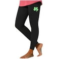thumbnail image 2 of Womens Leggings High Waist Buttery Soft Tummy Control Printed Yoga Pants Running St Patricks Day Pattern Stretch Workout Activewear, 2 of 4