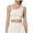 White, variant on Wang6 One Shoulder Cropped Tank Tops Trendy Wireless Workout Longline Bras Seamless Running Gym Yoga Tops White XL