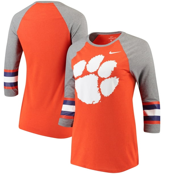 Nike Clemson Tigers Nike Women's Sleeve Stripe Raglan 3/4 Sleeve Tri