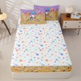 thumbnail image 4 of Castle Fairy Sport Baseball Bat Zipper Twin Comforter Sets with Fitted Sheet and 2 Pillowcases, Ice Cream Drip Zipper Bedding Set, Purple Blue Pink Yellow,4-Piece, 4 of 6