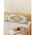 thumbnail image 2 of Beige Vintage Boho Body Pillow Cover 20x54, Ethnic Tribal Geometric Abstract Decorative Pillowcase with Zipper, Microfiber Pillow Protector, Soft Breathable Long Lumbar Pillowcases for Women, 2 of 9