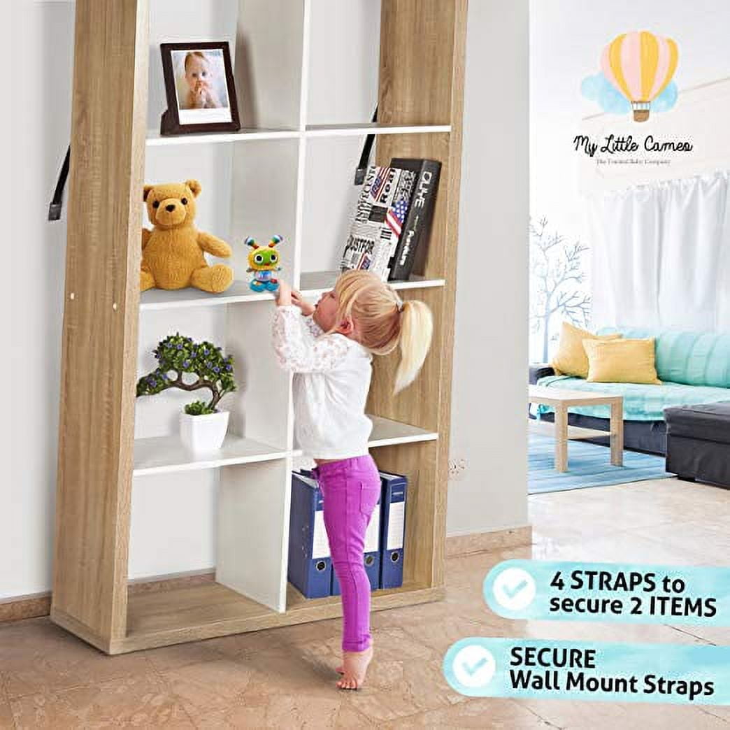 LNKOO 4 Park TV and Furniture Anti-Tip Straps Heavy Duty Strap and All Metal Parts | All Flat Screen TV/Furniture Mounting Hardware Included, Furniture Anchors for Baby Proofing with Free Gift