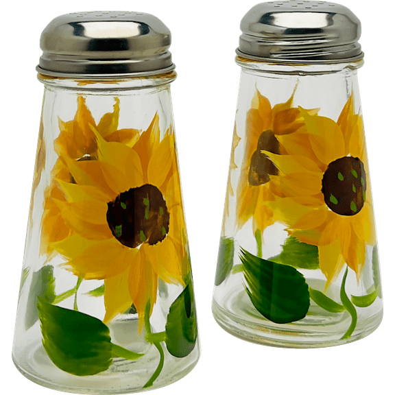 Containly Hand Painted Tapered Sunflowers Salt and Pepper Shaker Set