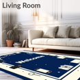 thumbnail image 2 of ODIKA 5'x7' Machine Washable Non-Slip Area Rug, Playful Keys Wallet Phone Icons with Inviting Welcome Phrase High Traffic Rug, Blue, 102419, 2 of 7