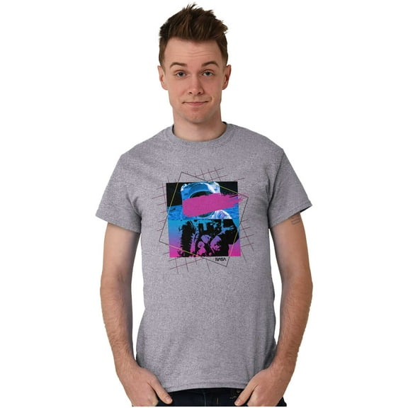 Vaporwave Aesthetic NASA Astronaut Men's Graphic T Shirt Tees Brisco Brands S