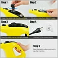 thumbnail image 5 of Topcobe 1400W Multipurpose Pressurized Steam Cleaner with 17 Pieces Accessories, Steamer for Cleaning Floor, Upholstery, Yellow, 5 of 9