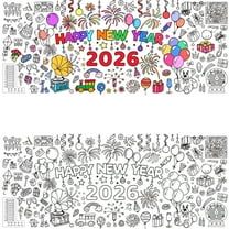 72" Giant Coloring Poster for New Year 2026 Large Coloring Poster for Adults and Kids Holiday Celebration Crafts for Family Paper Coloring Banner for New Year