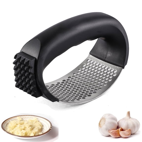 Crazyview Stainless Steel Garlic Press Rocker,Upgrade Garlic Mincer Crusher with Peeler & Cleaning Brush,Ergonomic Kitchen Gadget for Effortless Cooking,SouMaox