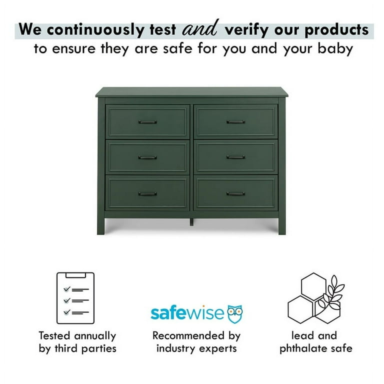 DaVinci Charlie 6-Drawer Double Dresser in Forest Green - Walmart.com DaVinci Charlie 6-Drawer Double Dresser in Forest Green - Walmart.com