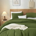 thumbnail image 4 of AOJIM Olive Green Comforter Set Full Size, 1 Full Size Duvet Insert with 2 Pillowcases, Modern Style 3 Pieces Bedding Set for Adults Teens Kids, Lightweight Cozy, Soft Breathable, 4 of 7