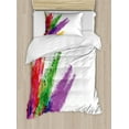thumbnail image 1 of Colorful Duvet Cover Set Twin Size, Colored Powder Splash Like Illustration on Plain Background Art Print, Decorative 2 Piece Bedding Set with 1 Pillow Sham, White and Multicolor, by Ambesonne, 1 of 3