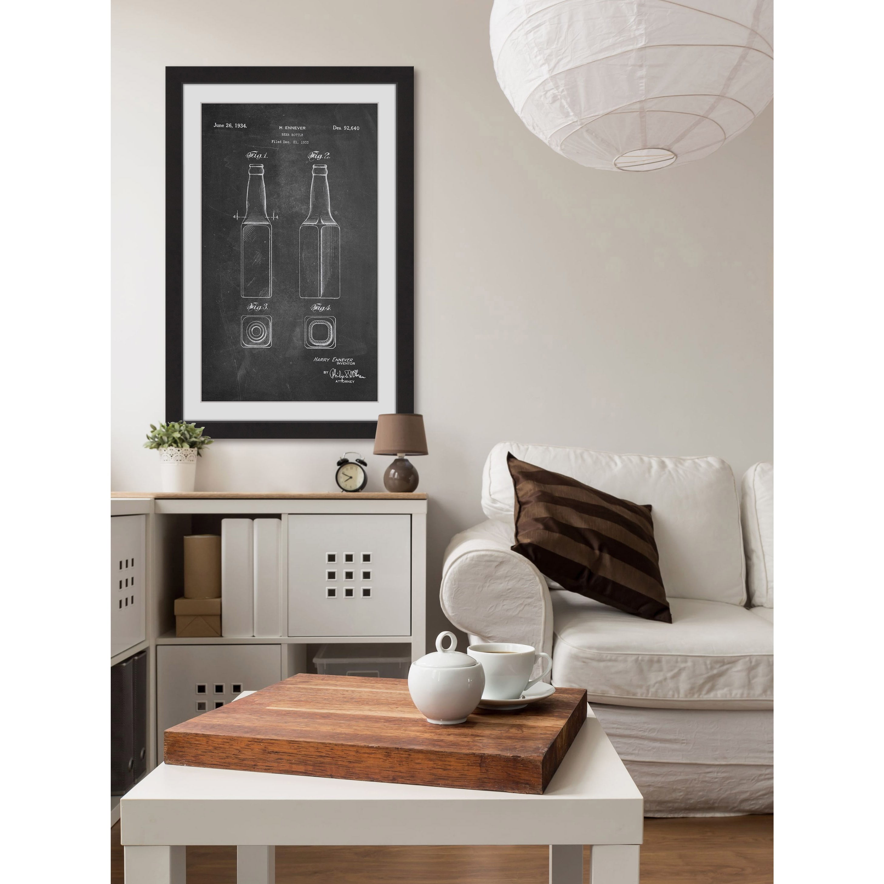 "Beer Bottle 1933 Chalk" Framed Painting Print