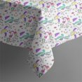 thumbnail image 5 of White Cartoon Unicorn Pattern Square Tablecloth,Waterproof Square Table Cover,Wipeable Spillproof Washable Table Cover for Home Kitchen Party Decor 52"x52"(132x132cm), 5 of 6