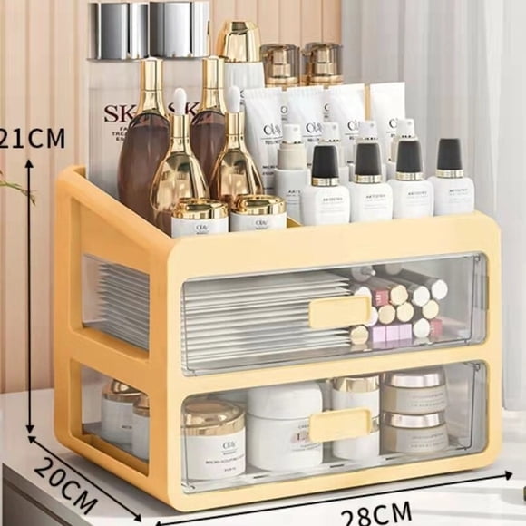 Caja de almacenamiento de cosméticos, cajón transparente, estante de almacenamiento de escritorio, tocador, caja de maquillaje, estante for productos de cuidado de la piel