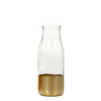 WAY TO CELEBRATE! Way To Celebrate Small Gold Dipped Glass Bottle