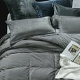 thumbnail image 4 of NTBAY 3 Piece Velvet Queen Duvet Cover Set with Zipper Closure and Corner Tie, Ultra Soft and Luxury Comforter Cover Set, 90"x90", Smoke Gray, 4 of 5