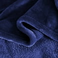 thumbnail image 2 of Flannel Fleece Blanket Lightweight Cozy Plush Solid Bed Blanket,King 79"x89" Navy, 2 of 5