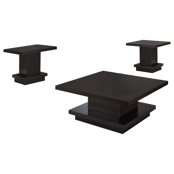 Reston 3-piece Square Coffee and End Table Set Cappuccino