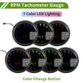 thumbnail image 6 of Unique Bargains 5" 127mm Tachometer Gauge Colorful Pointer RPM Tachometer tach Gauge 0-11000RPM w/ Sensor and Bracket Universal Tachometer Car DC 12V, 6 of 7