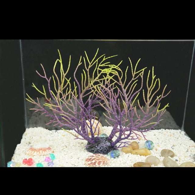 WEUVEB Coral Artificial Morado Para Acuario Con Base De Resina Y Material De Polietileno