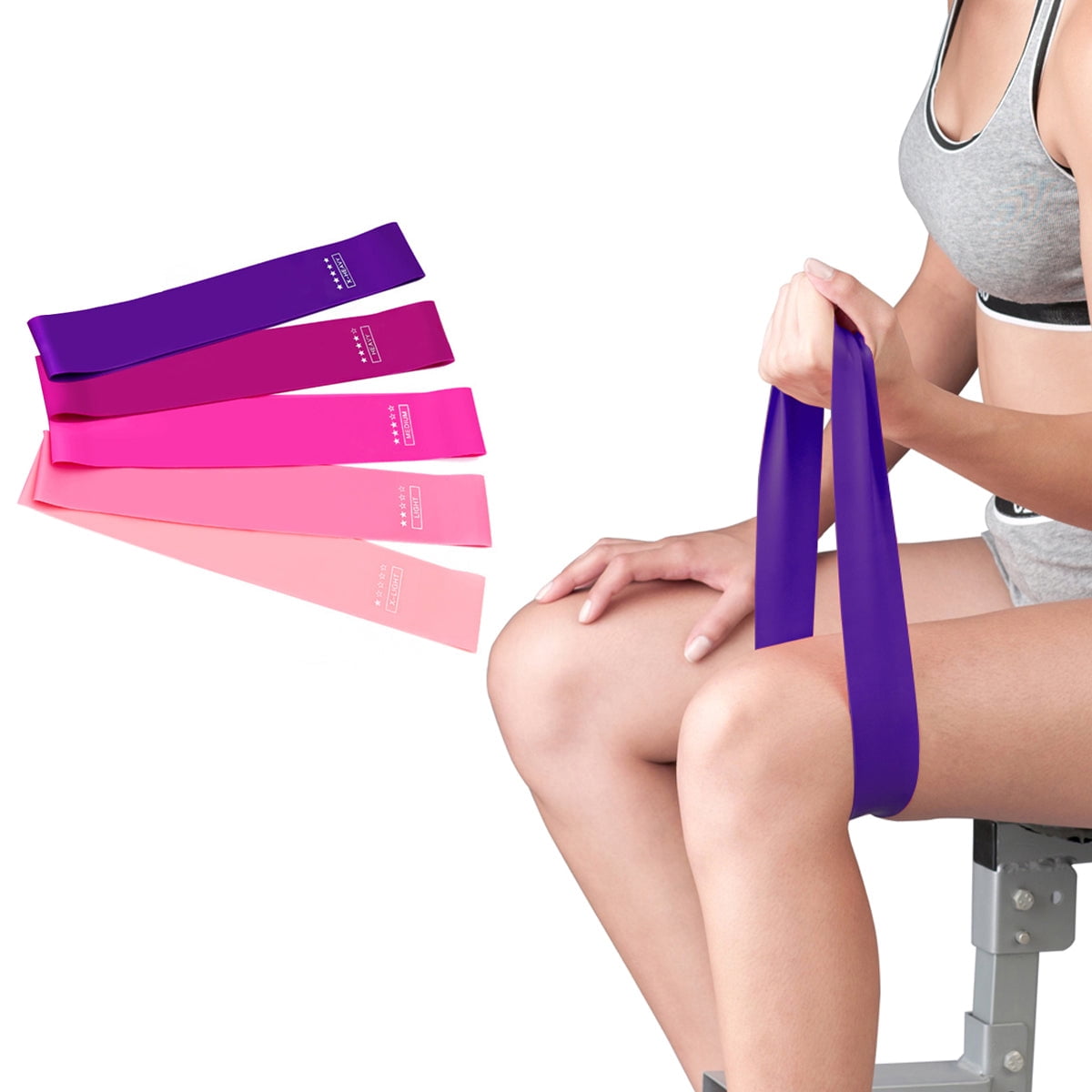 5-Pack: Precision Workout Yoga Fitness Exercise Bands