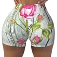 thumbnail image 2 of Haiem Vintage Wood Background with Floral No Front Seam Biker Shorts for Women Yoga Workout Gym Bike Shorts with Tummy Control Moisture-Wicking-Small, 2 of 9
