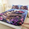 thumbnail image 6 of jejeloiu Halloween Skull Full Size Sheets,Colorful Flower Bed Sheets,Retro Book Mushroom Sheet Sets For Girl,Microfiber Room Decorative,4pcs, 6 of 7