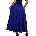thumbnail image 4 of EQWLJWE Womens Vintage Maxi Skirts,High Waist Solid Color A-Line Skirts Large Swing Flowy Elegant Party Skirts with Pockets Gift Blue XXL, 4 of 6