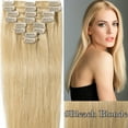 thumbnail image 3 of SEGO Clip in Hair Extensions 100% Real Remy Human Hair Full Head Straight Balayage Hair 8-24 inch, 3 of 10