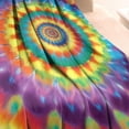thumbnail image 3 of Colorful Rainbow Tie Dye Spiral Pattern Blanket,Comfortable Soft Flannel Throw Blanket,All Season,Warm Lightweight Blankets for Sofa Bed Couch Living Room Chair,60"x80", 3 of 4