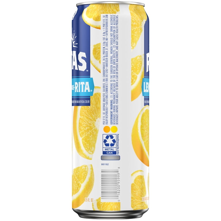 Ritas Lemon-ade-rita Sparkling Margarita, 25 fl oz Aluminum 1 Can