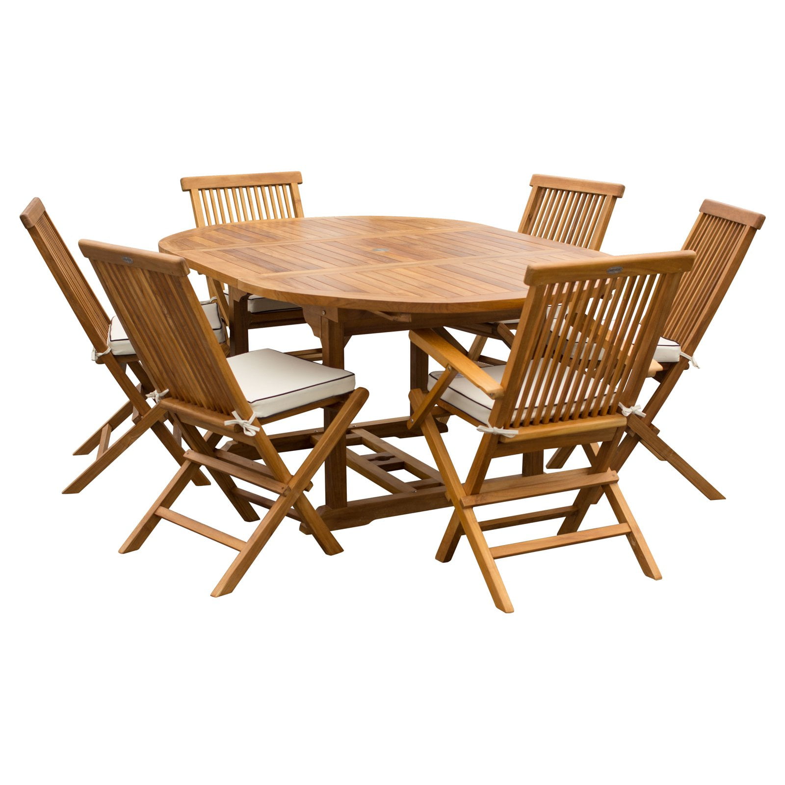 Chic Teak Miami Teak 7 Piece Patio Dining Set