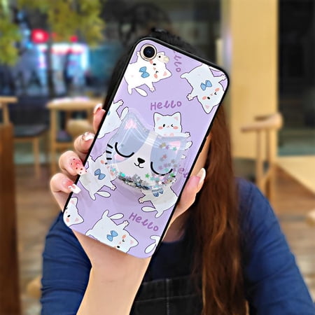 LYM-Phone Case For iphone 7/8/iphone SE 2020/SE2, Durable Quicksand Soft Case Cute TPU Glitter Fashion Design Dirt-resistant Anti-knock Kickstand Back Cover protective Skin feel silicone
