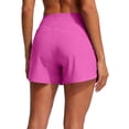 thumbnail image 5 of APEXFWDT Women's High Waisted Swim Board Shorts UPF 50+ Quick Dry Swim Bottom With Zipper Pockets,L,Pink, 5 of 5