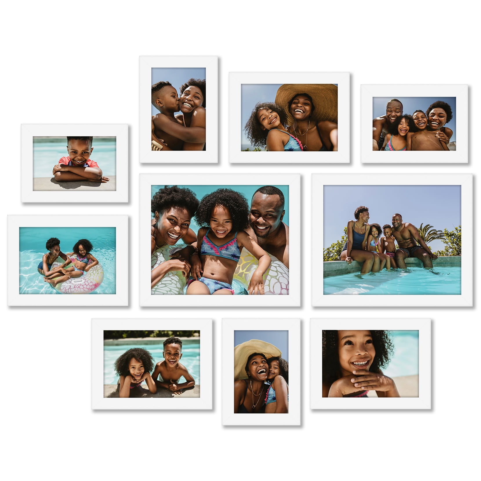 Americanflat 10 Pack Picture Frame with Shatter-Resistant Glass 8x10, 5x7, 4x6 Gallery Wall Signature - White
