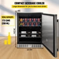 thumbnail image 2 of VEVOR 24" Undercounter Beverage Fridge (5.5 cu.ft.) - Indoor/Outdoor Stainless Steel, 2 of 12